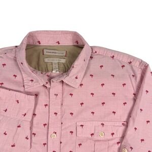 Banana Republic Heritage Tall Pink Palm Tree Tailored Slim Fit Shirt Mens Large